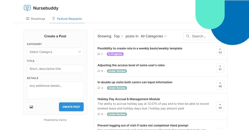 Help improve Nursebuddy with our feature requests platform
