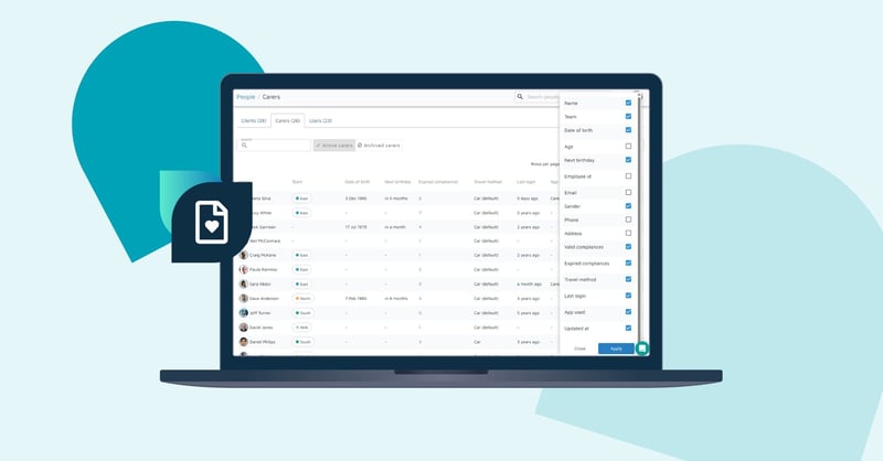 People screens are customisable within Nursebuddy