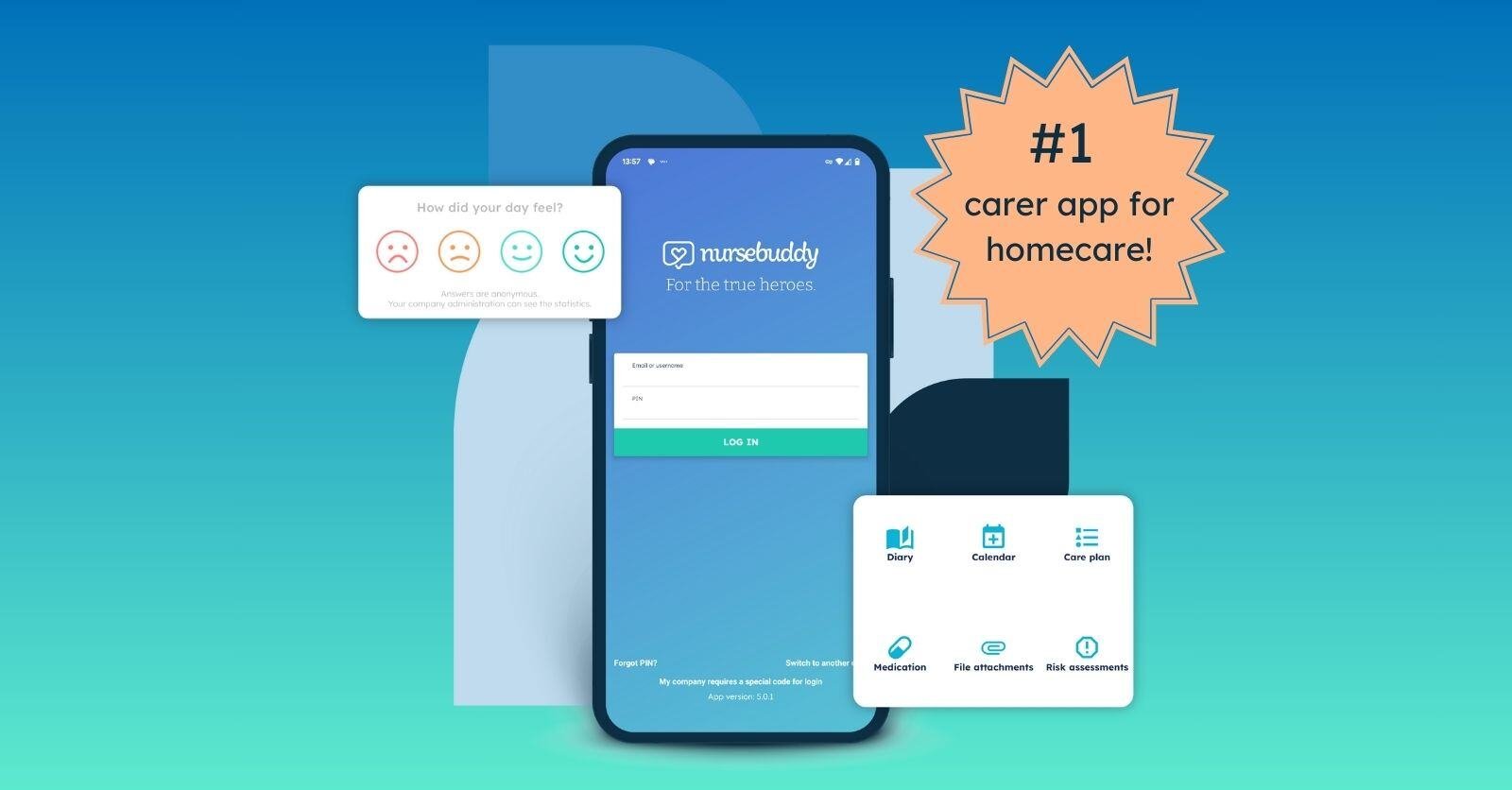 Nursebuddy is rated number 1 carer app of its kind for homecare